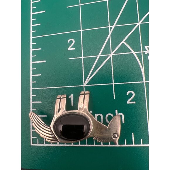 Vintage Horse Brooch Carol Felley Sterling Silver Black Onyx '93 Signed Western - Picture 7 of 12